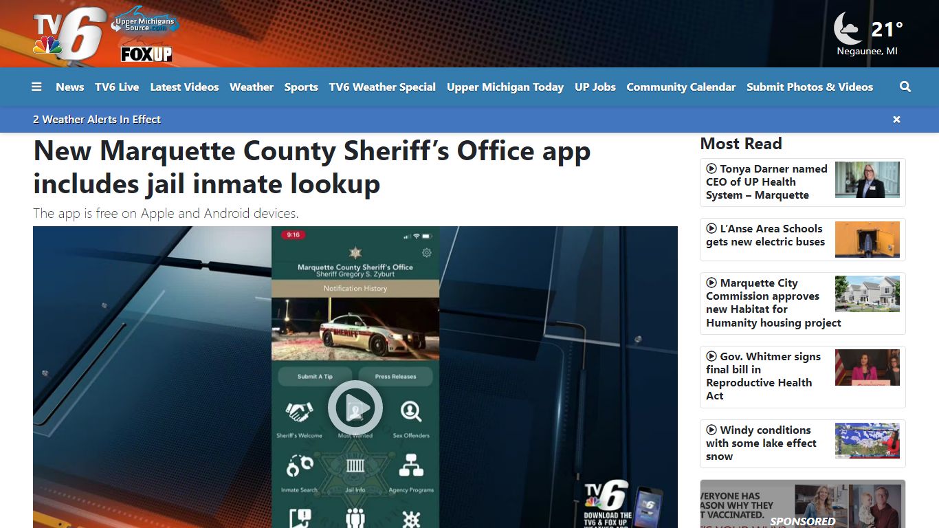 New Marquette County Sheriff’s Office app includes jail inmate lookup